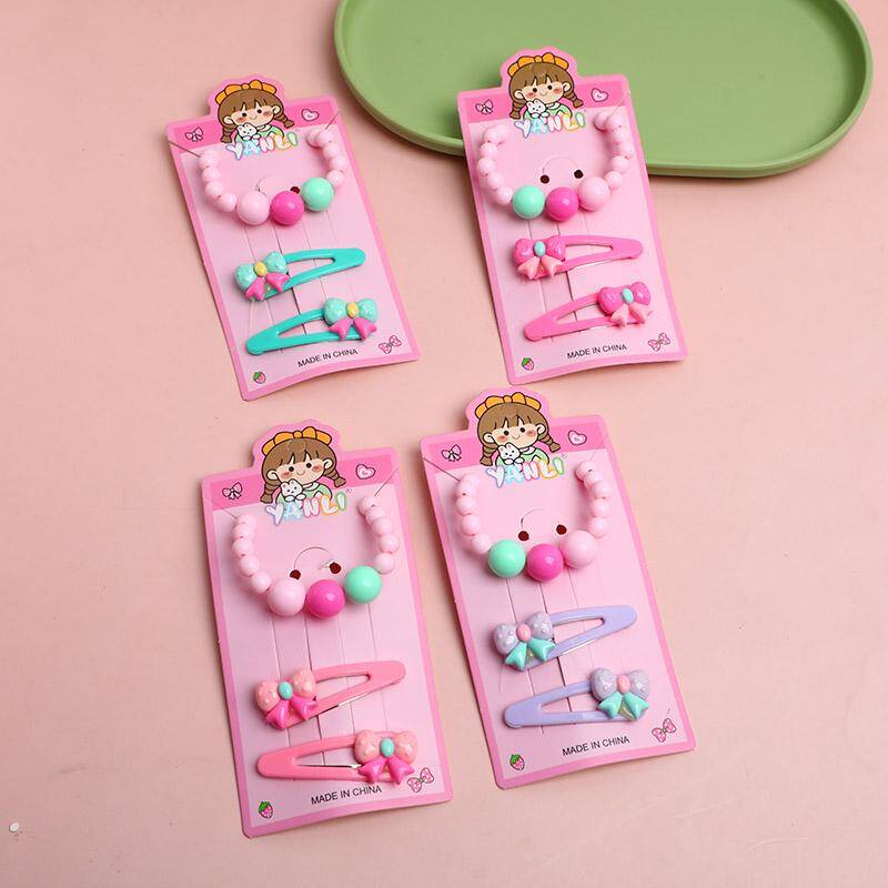 Children's Bracelet and Bow Hairpin Set