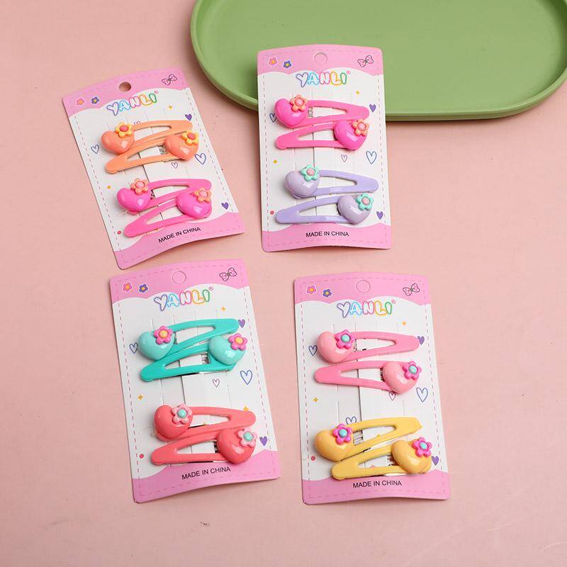 Children's love hair clips 4pcs