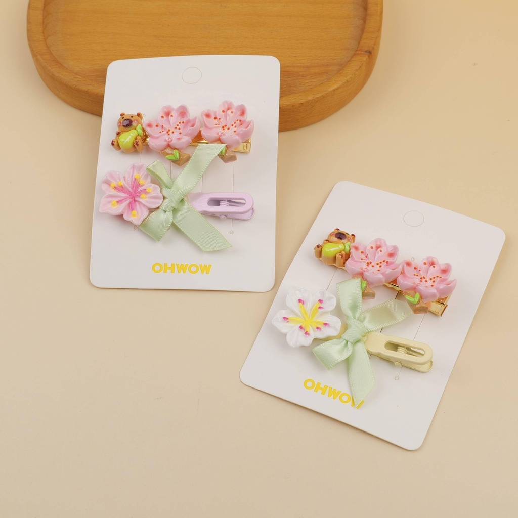 Flower series hair clip combination set 2pcs - 5