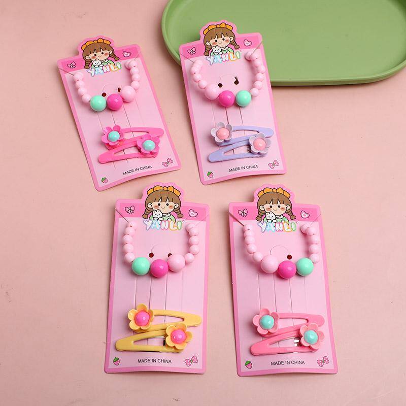 Children's bracelet sunflower hair clip set