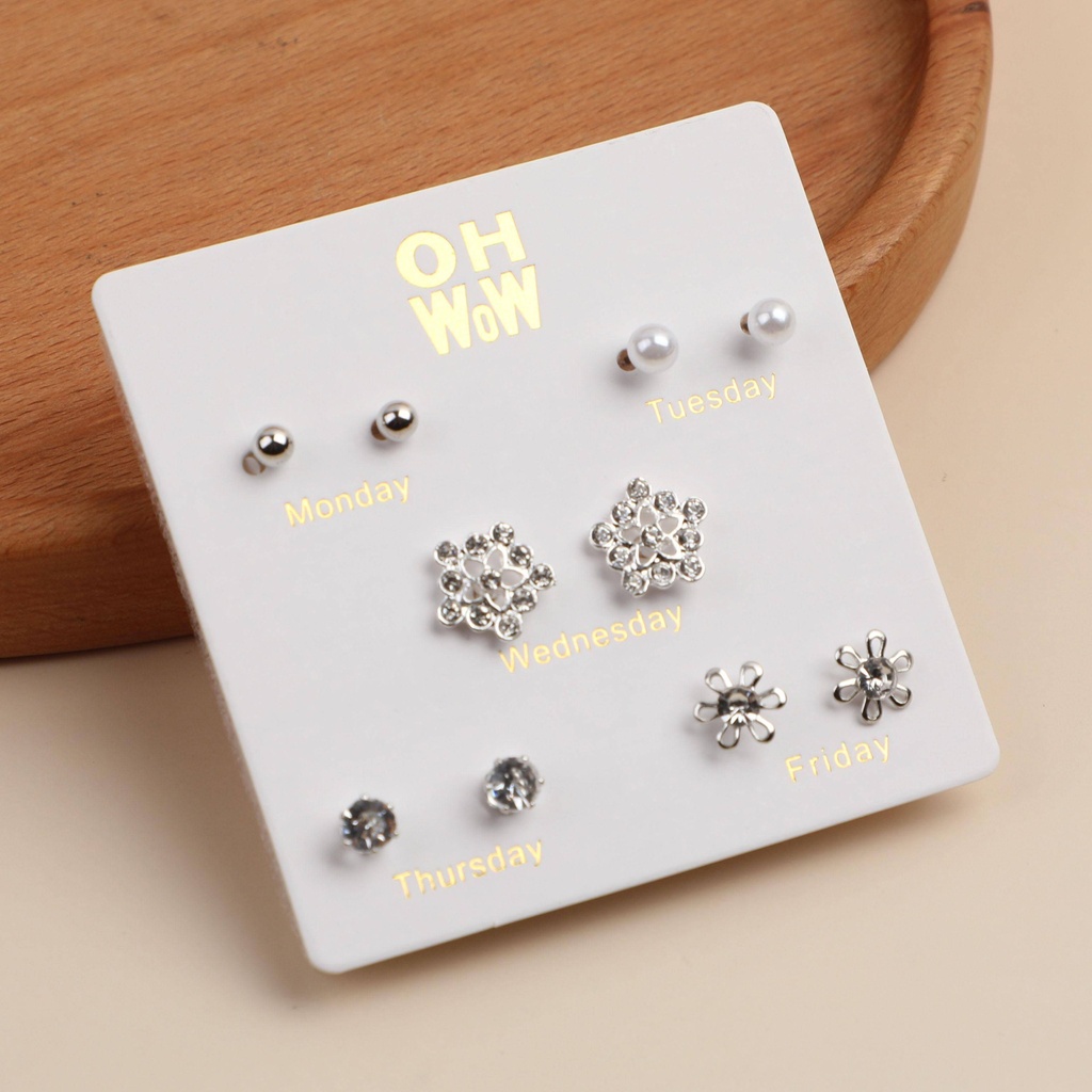 Fashion simple five pairs of earrings - 9