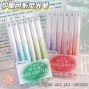 Double Headed Double Color Eye-protecting 6-color Fluorescent Pen