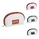 Diamond Pattern Half-Round Hand-Held Makeup Bag