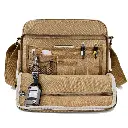 Men's All Seasons Canvas Solid Color Vacation Square Zipper Shoulder Bag