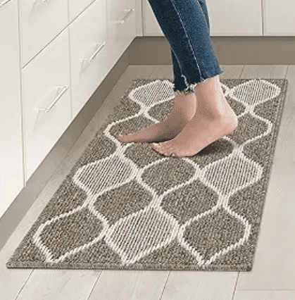 Wavy Kitchen Black Carpet-Coffee Color