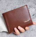 PU Leather Flip Cover Coin Purse in Solid Color for Men