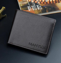 Men's Solid Color Pu Leather Fold in Half Small Wallets