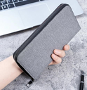  Men's Solid Color Pu Leather Side Zipper Coin Purse - Slim Card Holder 