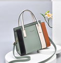 Women's Pu Leather Color Block Elegant Streetwear Bucket Zipper Handbag Bucket Bag