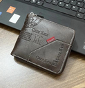 Men's Letter Pu Leather Zipper Small Wallets