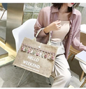 Women's Vintage Style Letter Straw Shopping Bags