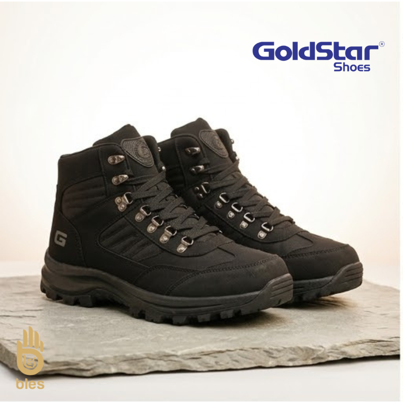 Goldstar G10-L2104 Unisex Trekking Shoes | Waterproof Hiking Boots for Men & Women (Black)