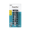PearlMax Twin Blade Razor (Black) | Disposable Razor | Super Stainless | 6 Cartridges