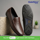 Clean & Formal: Goldstar Republic VE-2001 Men's Leather Loafers – Slip-On Office & Formal Shoes [VE-2001-TAN-8]