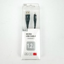 CC 1.2 Metre Micro Charging Cable 2.4A (Black)