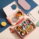 Space capsule stainless steel lunch box 4 panels 1000ml+ soup bowl 150ml