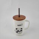 CC CERAMIC MUG WITH LID AND STRAW 600 ML KS 9531