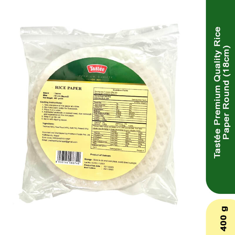 Tastée Premium Quality Rice Paper Round (18cm) 400gm