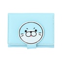 Animal Faces Collection Women??s Short Trifold  Wallet (Blue)