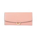 Womens Minimalist Ring Trifold Wallet (L)(Pink)