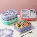 3 Grid Non-Odor Stainless Steel Lunch Box 620Ml