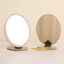  MJ22 Oval Wood Mirror - Handcrafted Wall Decor 